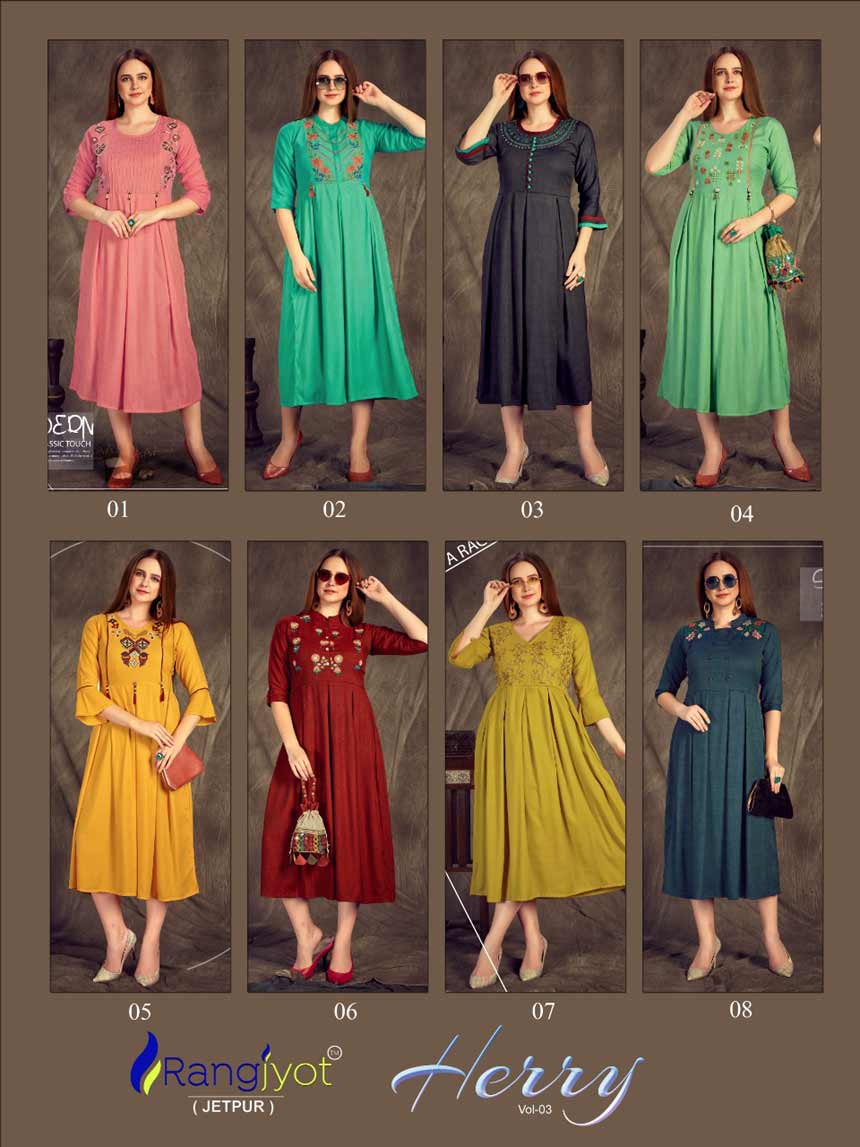 Herry Vol-3 Whosale Rayon Kurti Set Herry Vol-3 Whosale Rayon Kurti Set